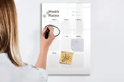 Weekly planner magnetic erase board