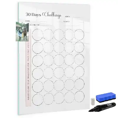 Magnetic dry erase board 30-day challenge tracker