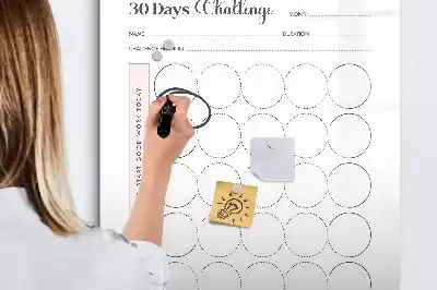 Magnetic dry erase board 30-day challenge tracker