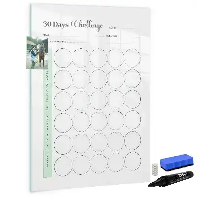 Magnetic dry erase board challenge planner