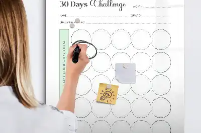 Magnetic dry erase board challenge planner