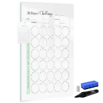 Magnetic dry erase board challenge planner