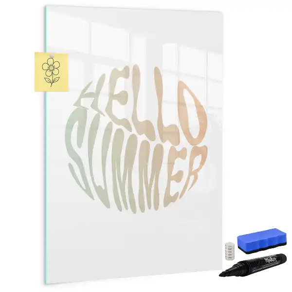 Magnetic writing board hello summer theme