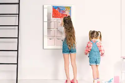 Magnetic birthday calendar with magnetic erasable board