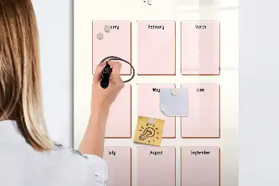Magnetic birthday calendar with magnetic erasable board