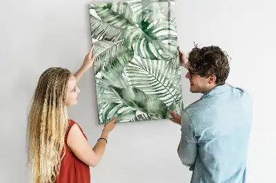 Magnetic writing board watercolor leaves pattern