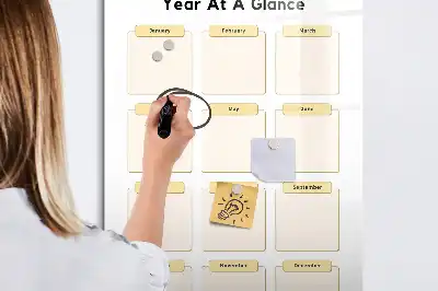 Magnetic whiteboard yearly planner