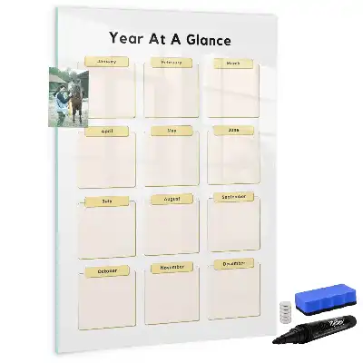 Magnetic whiteboard yearly planner