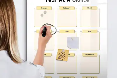 Magnetic whiteboard yearly planner