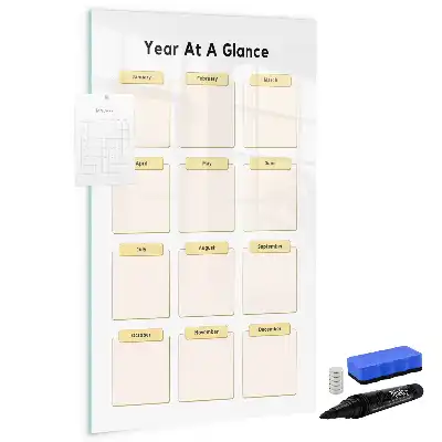 Magnetic whiteboard yearly planner