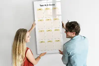 Magnetic whiteboard yearly planner