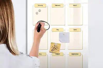 Magnetic whiteboard yearly planner