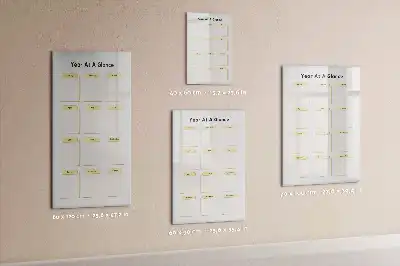 Magnetic whiteboard yearly planner