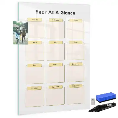 Magnetic whiteboard yearly planner