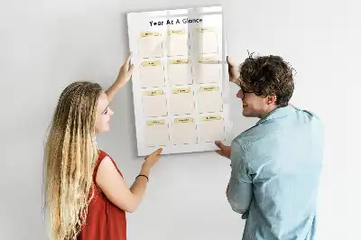 Magnetic whiteboard yearly planner