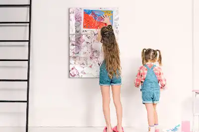 Magnetic dry erase board roses design