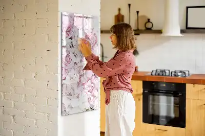 Magnetic dry erase board roses design