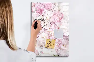 Magnetic dry erase board roses design