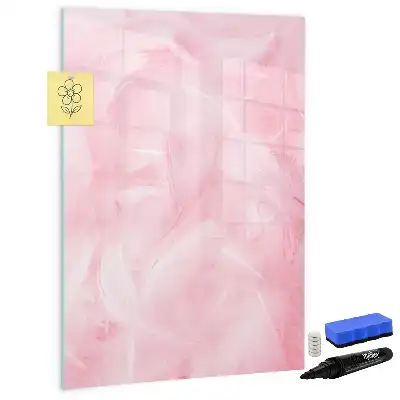 Magnetic dry erase board with delicate feathers design