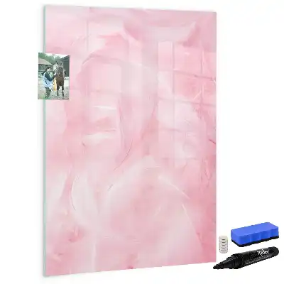 Magnetic dry erase board with delicate feathers design