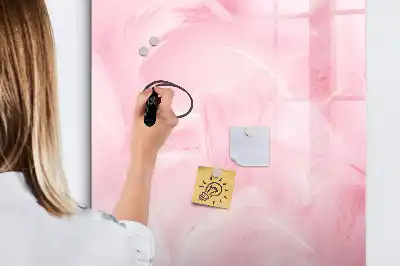 Magnetic dry erase board with delicate feathers design