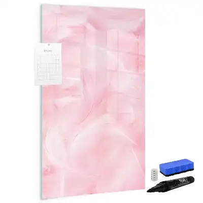 Magnetic dry erase board with delicate feathers design