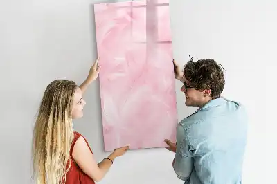 Magnetic dry erase board with delicate feathers design