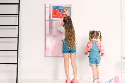 Magnetic dry erase board with delicate feathers design