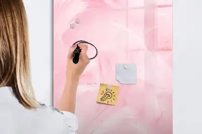 Magnetic dry erase board with delicate feathers design