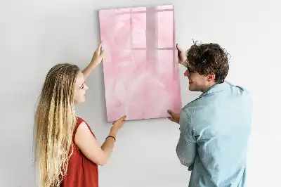 Magnetic dry erase board with delicate feathers design
