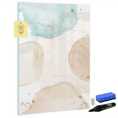 Magnetic writing board pastel splatters design