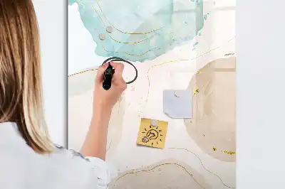 Magnetic writing board pastel splatters design