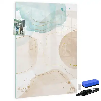 Magnetic writing board pastel splatters design