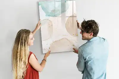 Magnetic writing board pastel splatters design