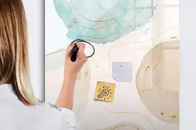 Magnetic writing board pastel splatters design