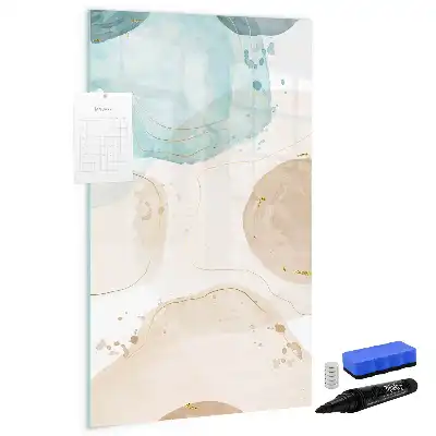 Magnetic writing board pastel splatters design