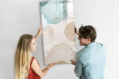Magnetic writing board pastel splatters design