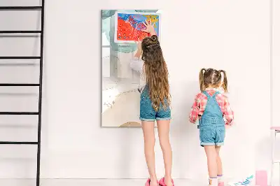 Magnetic writing board pastel splatters design