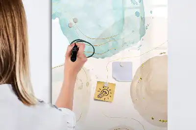 Magnetic writing board pastel splatters design