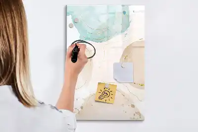 Magnetic writing board pastel splatters design