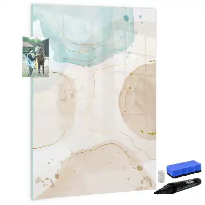 Magnetic writing board pastel splatters design