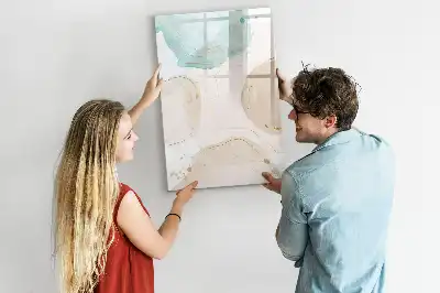 Magnetic writing board pastel splatters design