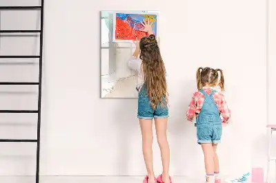 Magnetic writing board pastel splatters design