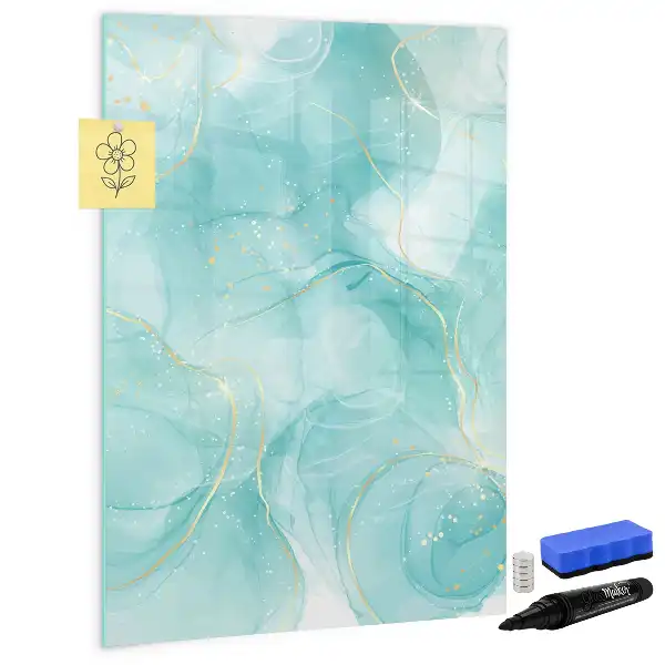 Magnetic dry erase board marble abstraction design