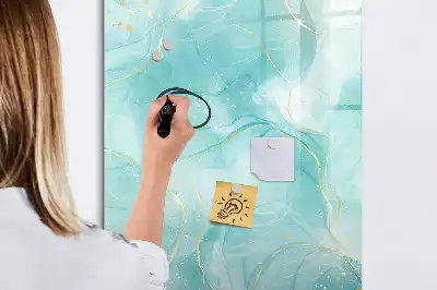 Magnetic dry erase board marble abstraction design