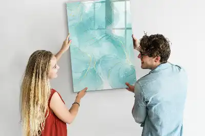 Magnetic dry erase board marble abstraction design