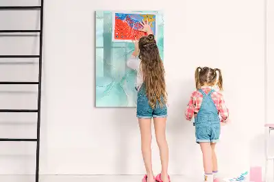 Magnetic dry erase board marble abstraction design