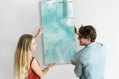 Magnetic dry erase board marble abstraction design