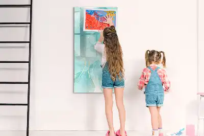 Magnetic dry erase board marble abstraction design