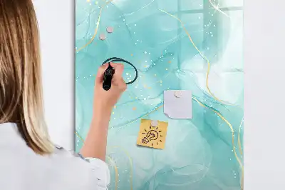 Magnetic dry erase board marble abstraction design
